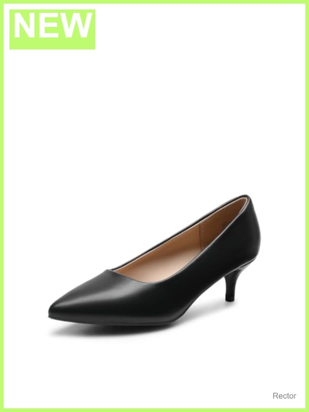 Women's Kitten Heel Pumps Pointed Toe Faux Leather Comfort Work Shoes